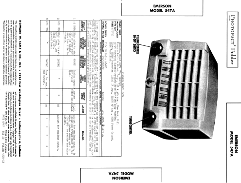 547A Ch= 120050A; Emerson Radio & (ID = 893705) Radio