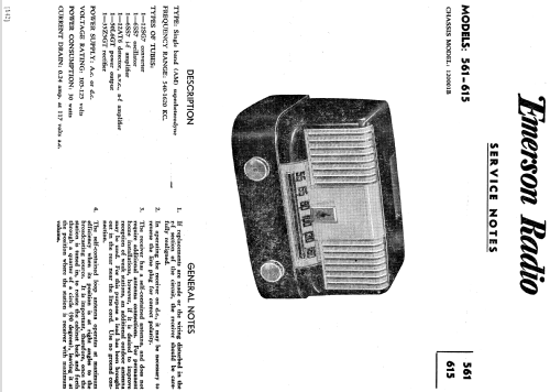 561 Moderne Ch= 120001B; Emerson Radio & (ID = 1185157) Radio