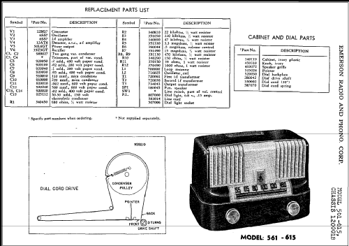 561 Moderne Ch= 120001B; Emerson Radio & (ID = 282480) Radio