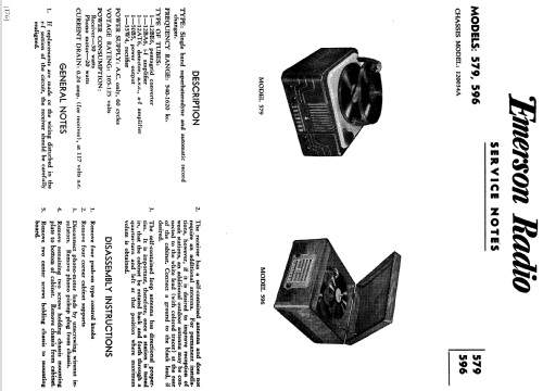 579 or 579A Ch= 120034A; Emerson Radio & (ID = 1185626) Radio