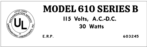 610 Ch= 120100A; Emerson Radio & (ID = 3157014) Radio