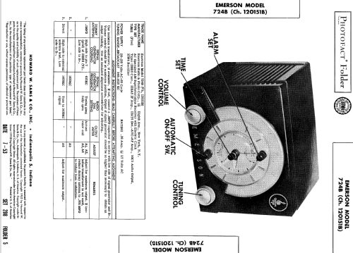 724 Ch= 120151B; Emerson Radio & (ID = 559255) Radio