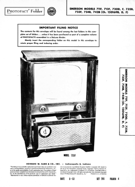 733F Ch= 120169F, Ch= 120152F; Emerson Radio & (ID = 3172567) Télévision