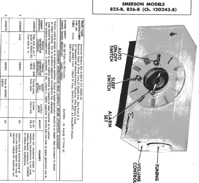 825-B Ch= 120243-B; Emerson Radio & (ID = 302494) Radio