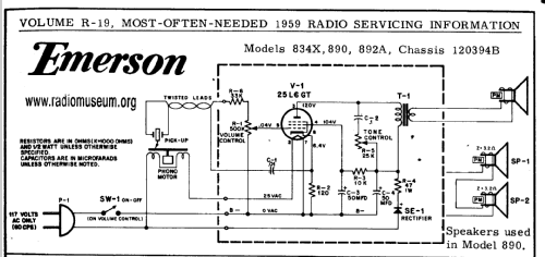 890 Ch= 120394B; Emerson Radio & (ID = 61285) R-Player