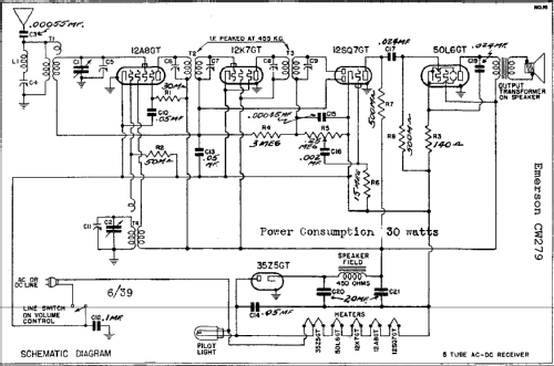 CW-279 Ch= CW; Emerson Radio & (ID = 284897) Radio