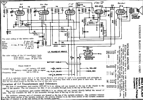 H-130 Ch= H; Emerson Radio & (ID = 286458) Radio