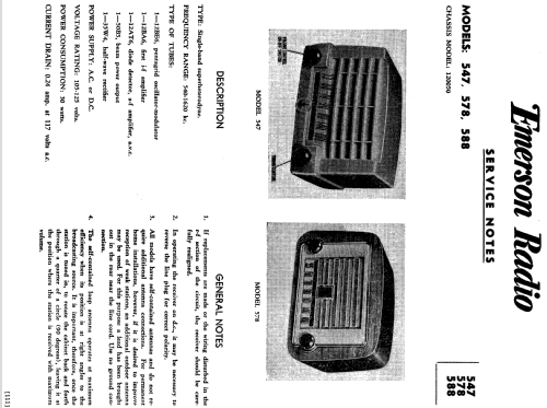 588 Ch= 120050; Emerson Radio & (ID = 1184909) Radio