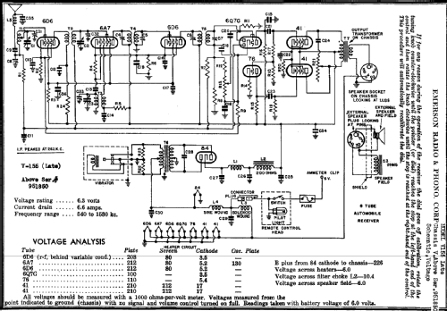 V-155 Ch= V; Emerson Radio & (ID = 286799) Car Radio