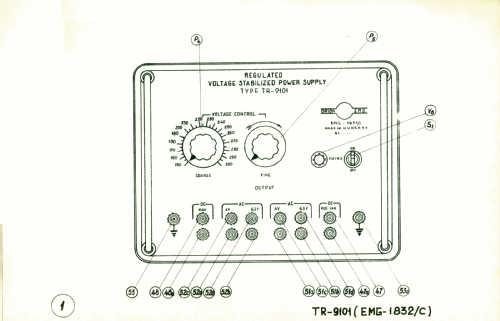 Regulated Voltage Stabilized Power Supply - Stabilizált Egyenfeszültségforrás TR9101 -EMG-1832/C; EMG, Orion-EMG, (ID = 2932911) Ausrüstung