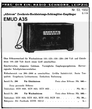 Allstrom A3S; Emud, Ernst Mästling (ID = 2896097) Radio