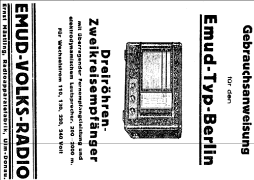 Berlin W; Emud, Ernst Mästling (ID = 1957192) Radio