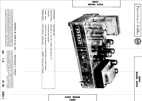 500A ; Espey Mfg. Co., Inc. (ID = 564987) Ampl/Mixer