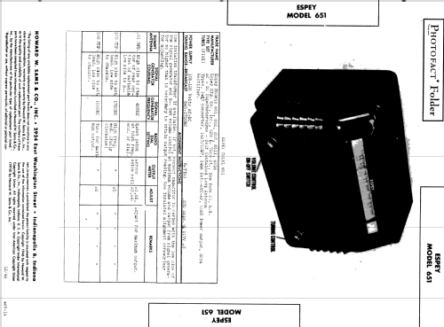 652 Ch= FJ-97; Espey Mfg. Co., Inc. (ID = 510802) Radio