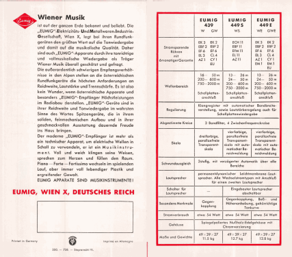 439GW; Eumig, Elektrizitäts (ID = 2084551) Radio