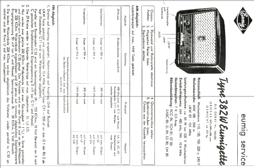 Eumigette 382W ; Eumig, Elektrizitäts (ID = 2012923) Radio