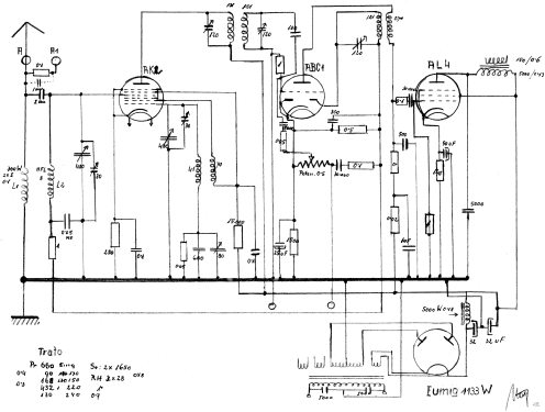 Wechselstrom-Empfänger 1133; Eumig, Elektrizitäts (ID = 1965715) Radio