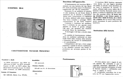 SB61; Europhon; Milano (ID = 805714) Radio