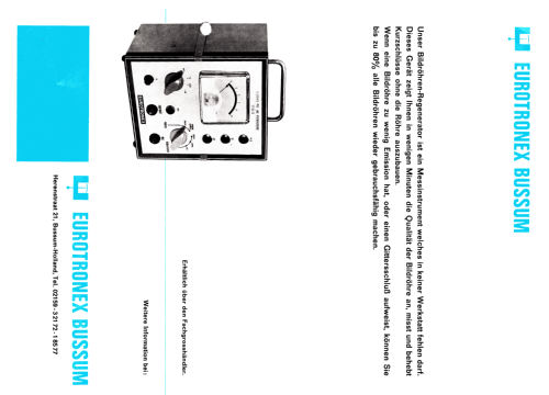 Bildröhren Prüf- und Regeneriergerät 121164 EG; Eurotronex; wo? (ID = 2498872) Equipment
