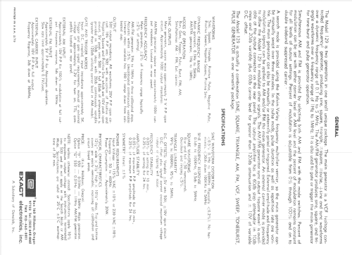AM/FM Funktion-Generator 129; Exact Electronics (ID = 846933) Ausrüstung