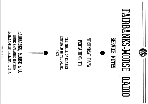 57 ; Fairbanks, Morse & (ID = 2062442) Radio