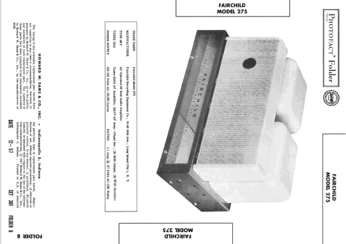 Power Amplifier 275; Fairchild Recording (ID = 2486293) Ampl/Mixer