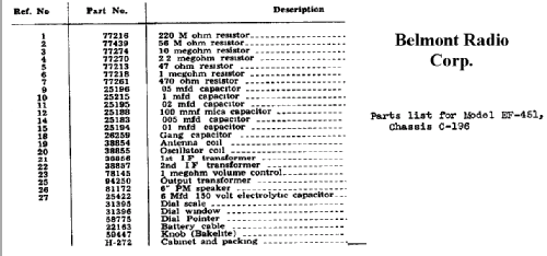 EF-451 Ch= C-196; Farnsworth (ID = 351603) Radio