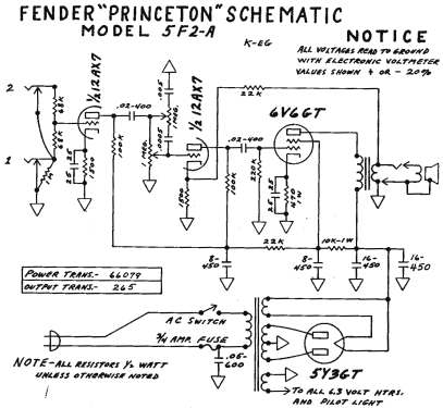 Princeton Ch= 5F2-A; Fender Electric (ID = 1773086) Ampl/Mixer