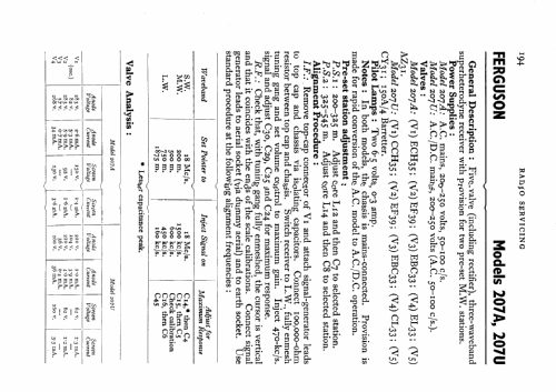 207A; Ferguson Brand, (ID = 531109) Radio