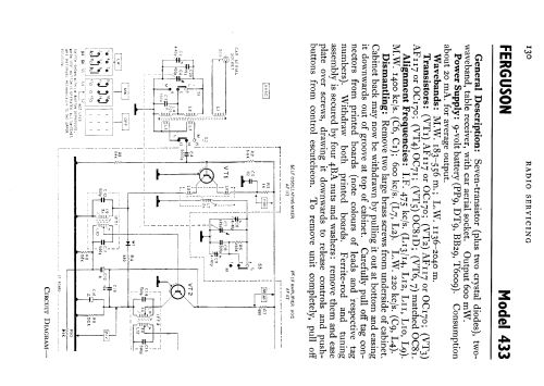 Transistor Seven 433; Ferguson Brand, (ID = 721036) Radio
