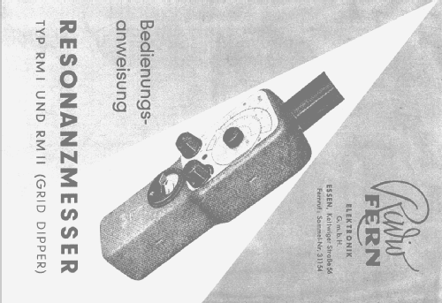 Resonanzmesser RM2; Fern, Radio-, GmbH, (ID = 540557) Equipment