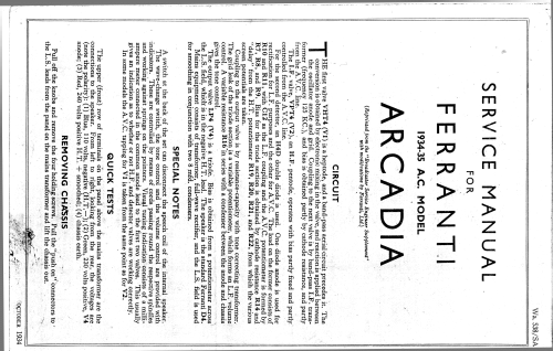 Arcadia Consolette ; Ferranti, GB (ID = 2053302) Radio