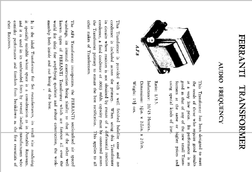 Audio Frequency Transformer AF8; Ferranti, GB (ID = 2169654) Radio part