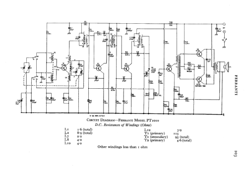 Transistor Portable PT1010 ; Ferranti, GB (ID = 575069) Radio