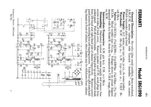 AM/FM Stereophonic Radiogram SRG1090; Ferranti, GB (ID = 721158) Radio