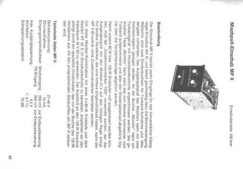 Mischpult-Einschub MP II ; FG Elektronik, Franz (ID = 2221006) Ampl/Mixer