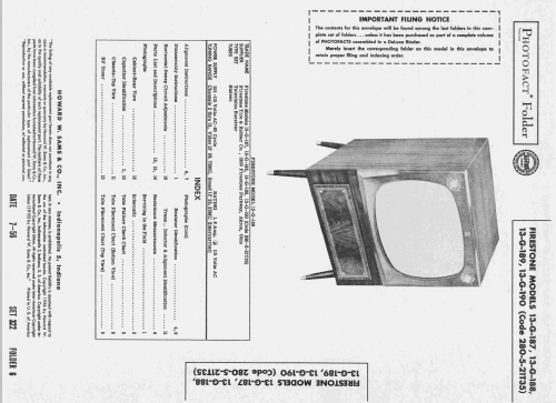 13-G-187 Code 280-5-21T35 ; Firestone Tire & (ID = 2291658) Televisore