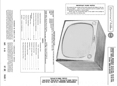 13-G-192 Code 280-5 Ch= 21T33; Firestone Tire & (ID = 2261513) Televisión