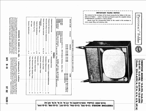 13-G-197 Code 334-5-A59 C/A ; Firestone Tire & (ID = 1923881) Television