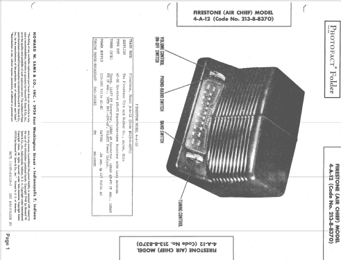 4-A-12 'The Narrator' Code= 213-8-8370; Firestone Tire & (ID = 1420594) Radio