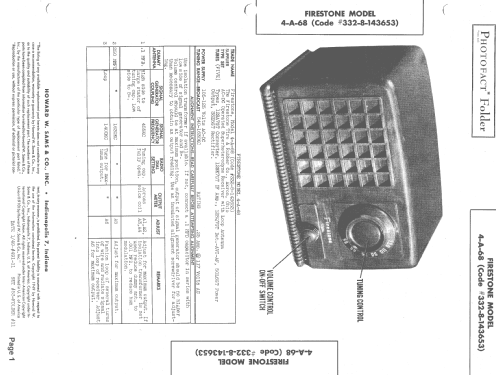 4-A-68 Code #332-8-143653; Firestone Tire & (ID = 1462602) Radio