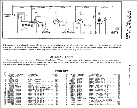 4-C-1 Air Chief 'The Binocular' Code 291-7-564; Firestone Tire & (ID = 720250) Radio