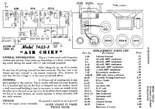 7422-3 Air Chief ; Firestone Tire & (ID = 720752) Radio