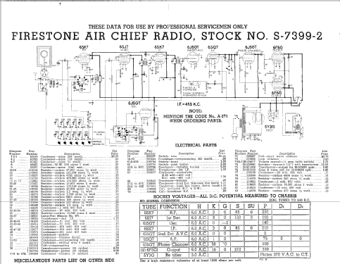 S7399-2 Code A-371; Firestone Tire & (ID = 1661229) Radio