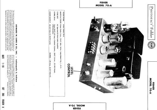 70-A ; Fisher Radio; New (ID = 568273) Ampl/Mixer