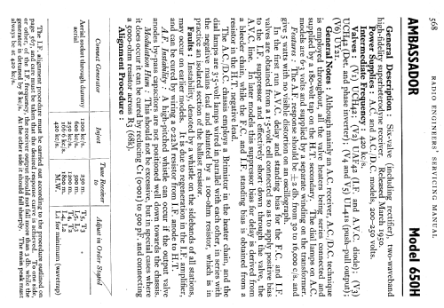 Ambassador 650H; Ambassador brand, R. (ID = 728665) Radio