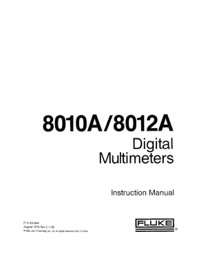 Digital Multimeter 8010A; Fluke, John, Mfg. Co (ID = 2950150) Equipment