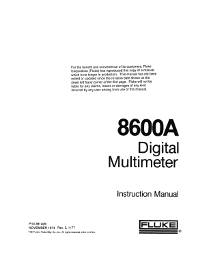 Digital Multimeter 8600A; Fluke, John, Mfg. Co (ID = 2949910) Equipment