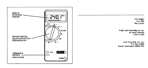 Digital Multimeter 73; Fluke, John, Mfg. Co (ID = 1338433) Equipment