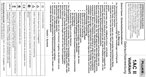 VoltAlert 1AC-E1 II; Fluke, John, Mfg. Co (ID = 2019652) Equipment